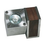 Q-Bic Outdoor Path Light - Stainless Steel / Teak Wood