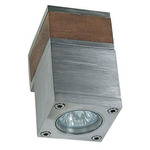 Q-Bic Outdoor Wall Sconce - Stainless Steel / Teak Wood