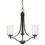 Elmwood Park Chandelier - Bronze / Satin Etched