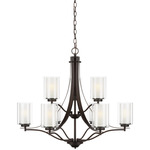 Elmwood Park Chandelier - Bronze / Satin Etched