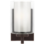 Elmwood Park Wall Sconce - Bronze / Satin Etched