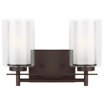 Elmwood Park Bathroom Vanity Light - Bronze / Satin Etched