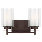 Elmwood Park Bathroom Vanity Light - Bronze / Satin Etched