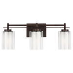 Elmwood Park Bathroom Vanity Light - Bronze / Satin Etched