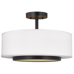 Nance Convertible Semi Flush Pendant - Bronze / Off White