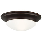 Nash Flush Ceiling Light - Bronze / Satin Etched