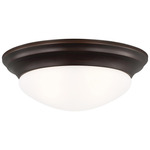 Nash Flush Ceiling Light - Bronze / Satin Etched