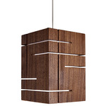 Claudo Accent Pendant - Brushed Aluminum / Oiled Walnut