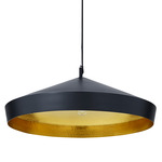 Beat Flat LED Pendant - Black / Black