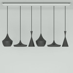 Beat Range LED Linear Multi Light Pendant - White / Black