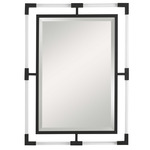 Balkan Wall Mirror - Matte Black / Mirror