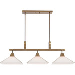 Brookdale Chandelier - Aged Brass / Frosted