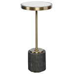 Laurier Accent Table - Brushed Brass / Mirror
