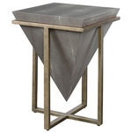 Bertrand Accent Table - Gold / Grey