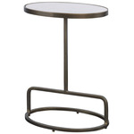 Jessenia Accent Table - Brushed Gold / White