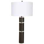 Jefferson Table Lamp - Dark Bronze / White Linen