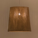 Virginia Pendant - Polished Nickel / Beige