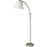 Felix Arc Floor Lamp - Satin Chrome / White