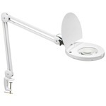 Magnifier Table Lamp with Bracket - White / Clear