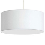 Oversized Drum Pendant - Polished Chrome / White