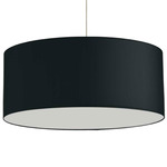 Oversized Drum Pendant - Polished Chrome / Black