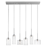 Industrial Chic Linear Pendant - Polished Chrome / Clear