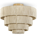 Everly Semi Flush Ceiling Light - Taupe / Natural Abaca