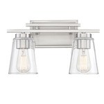 Calhoun Bathroom Vanity Light - Satin Nickel / Clear