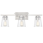 Calhoun Bathroom Vanity Light - Satin Nickel / Clear