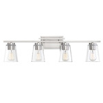 Calhoun Bathroom Vanity Light - Satin Nickel / Clear