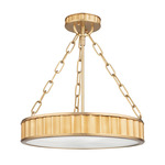 Middlebury Semi Flush Ceiling Light - Aged Brass / Frosted