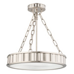 Middlebury Semi Flush Ceiling Light - Polished Nickel / Frosted