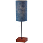 Trudy Table Lamp - Walnut / Blue