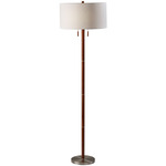 Madeline Floor Lamp - Walnut / White