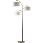 Cabo Floor Lamp - Brushed Steel / White