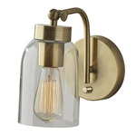 Bristol Wall Sconce - Antique Brass / Clear