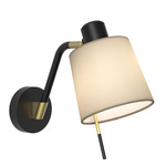 Edward Wall Sconce - Matte Black / Putty Fabric