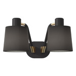 Edward Twin Wall Sconce - Matte Black / Black Fabric