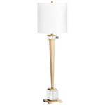 Statuette Table Lamp - Brass / White