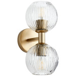 Helios Wall Sconce - Aged Brass / Clear