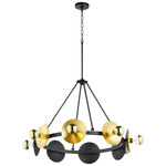 Artemis Chandelier - Noir / Gold Leaf