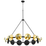 Artemis Chandelier - Noir / Gold Leaf