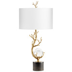 Autumnus Table Lamp - Gold Leaf / White