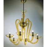 Menegario Chandelier - Polished Gold / Amber