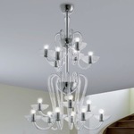 Menegario Chandelier - Polished Chrome / Clear