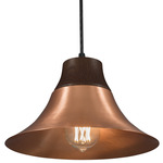 Bell Pendant - Dark Wood / Copper