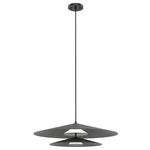 Cruz Duo Pendant - Gray Textured Fabric / Frosted
