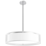 Dalton Pendant - Satin Nickel / White Organza