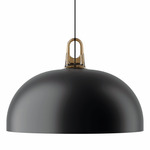 Jim Dome Pendant - Honey / Matte Black