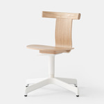 Jiro Swivel Chair - White / Natural